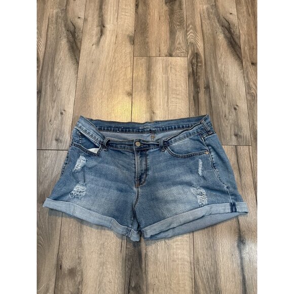 Old Navy Womens 12 Standard Distressed Denim Shorts With Rolled Hem - Picture 1 of 8